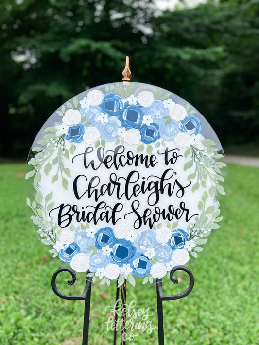 Hand-painted CIRCLE acrylic sign