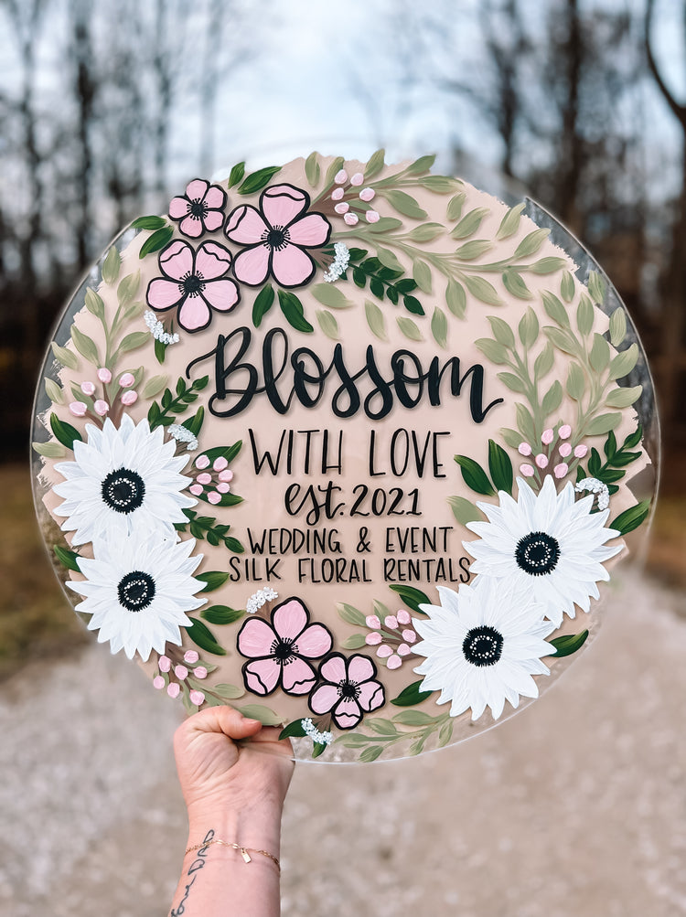 Hand-painted CIRCLE acrylic sign