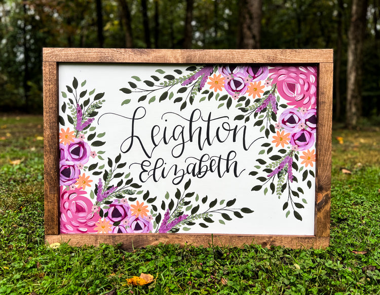 Hand-Painted Wooden Sign