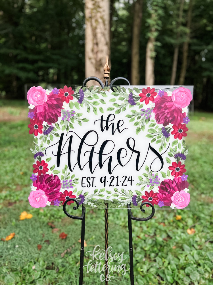 Hand-painted acrylic sign