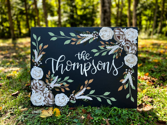 Hand-Painted Wooden Sign