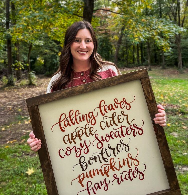 Hand-Painted Wooden Sign