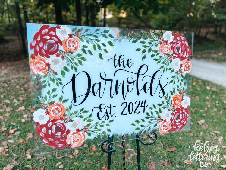 Hand-painted acrylic sign