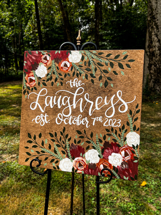 Hand-Painted Wooden Sign