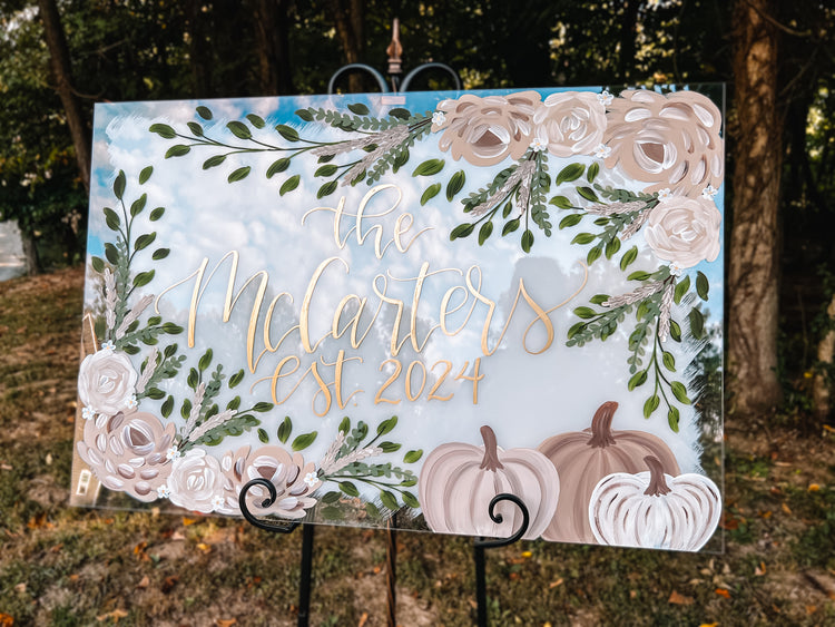 Hand-painted acrylic sign