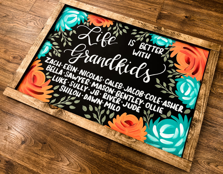 Hand-Painted Wooden Sign