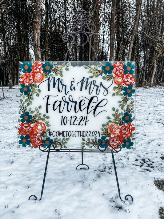 Hand-painted acrylic sign