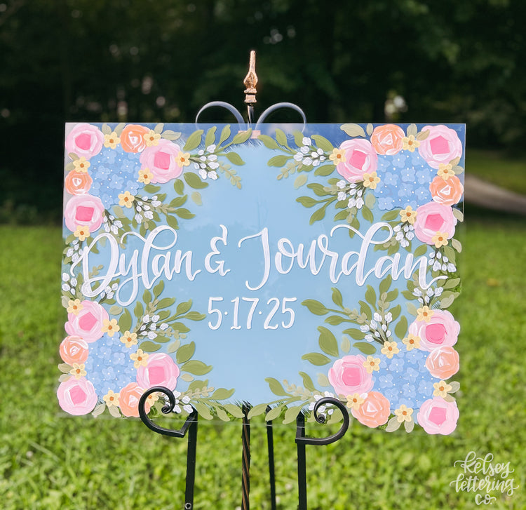 Hand-painted acrylic sign