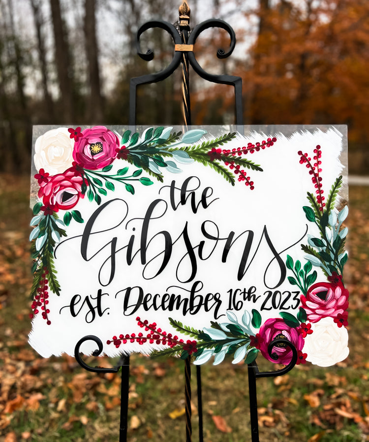 Hand-painted acrylic sign