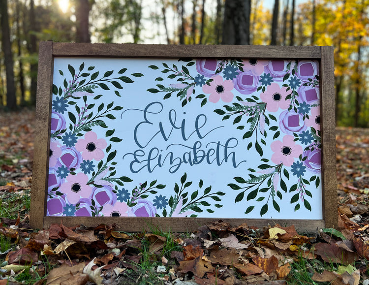 Hand-Painted Wooden Sign