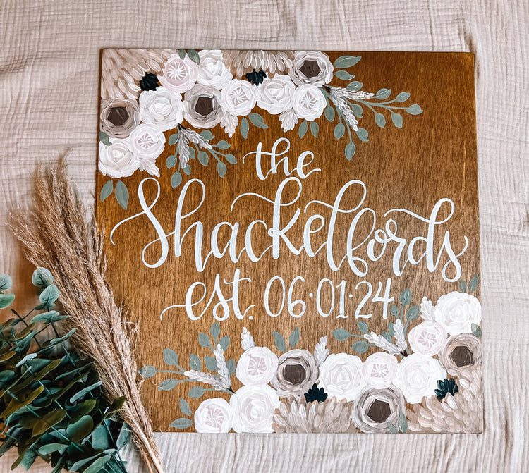 Hand-Painted Wooden Sign