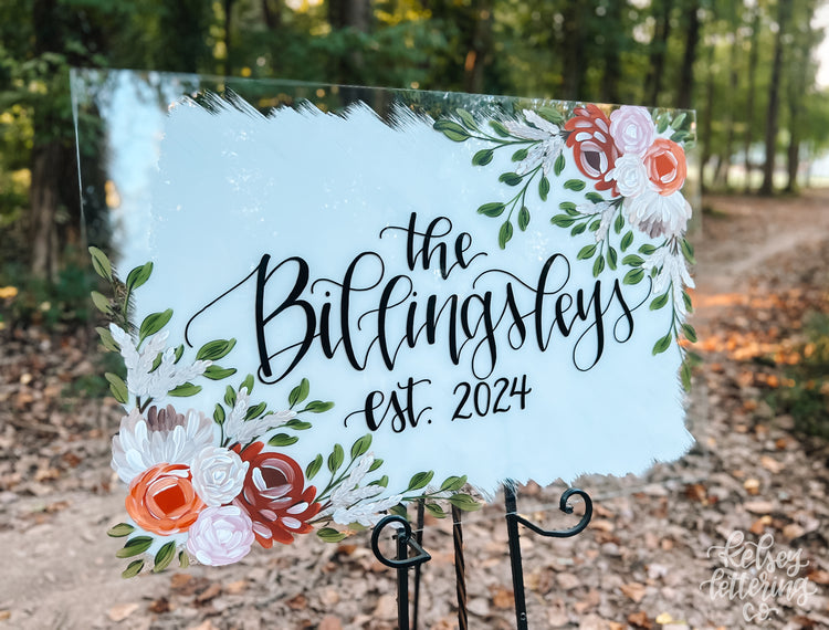 Hand-painted acrylic sign