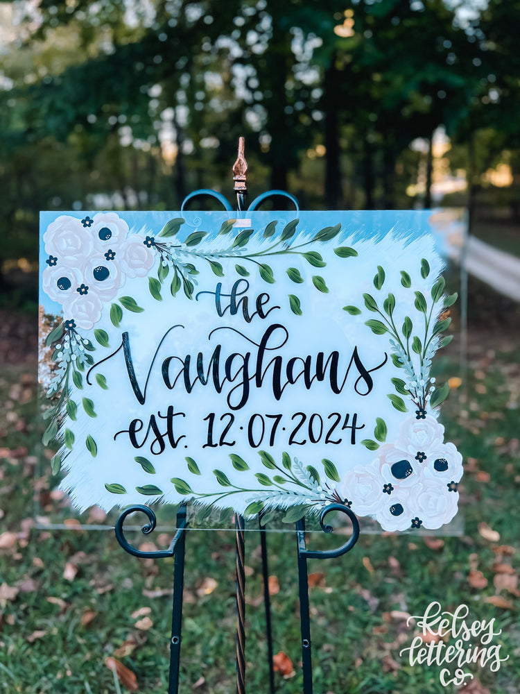 Hand-painted acrylic sign