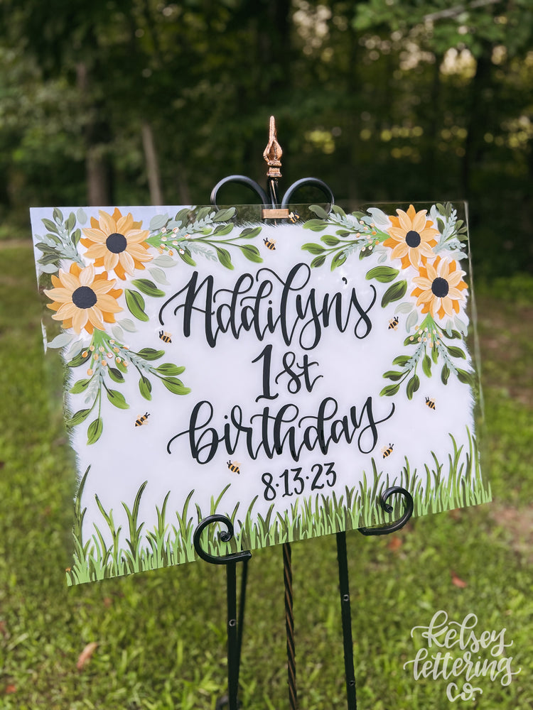 Hand-painted acrylic sign