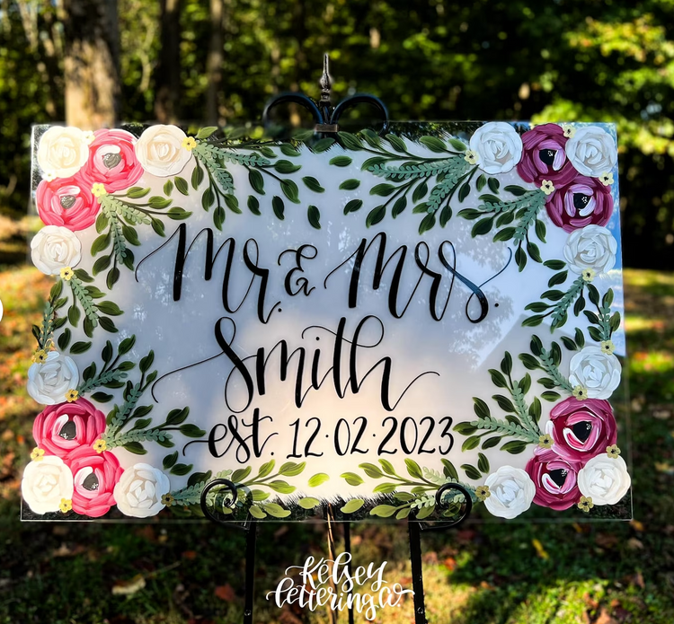 Hand-painted acrylic sign